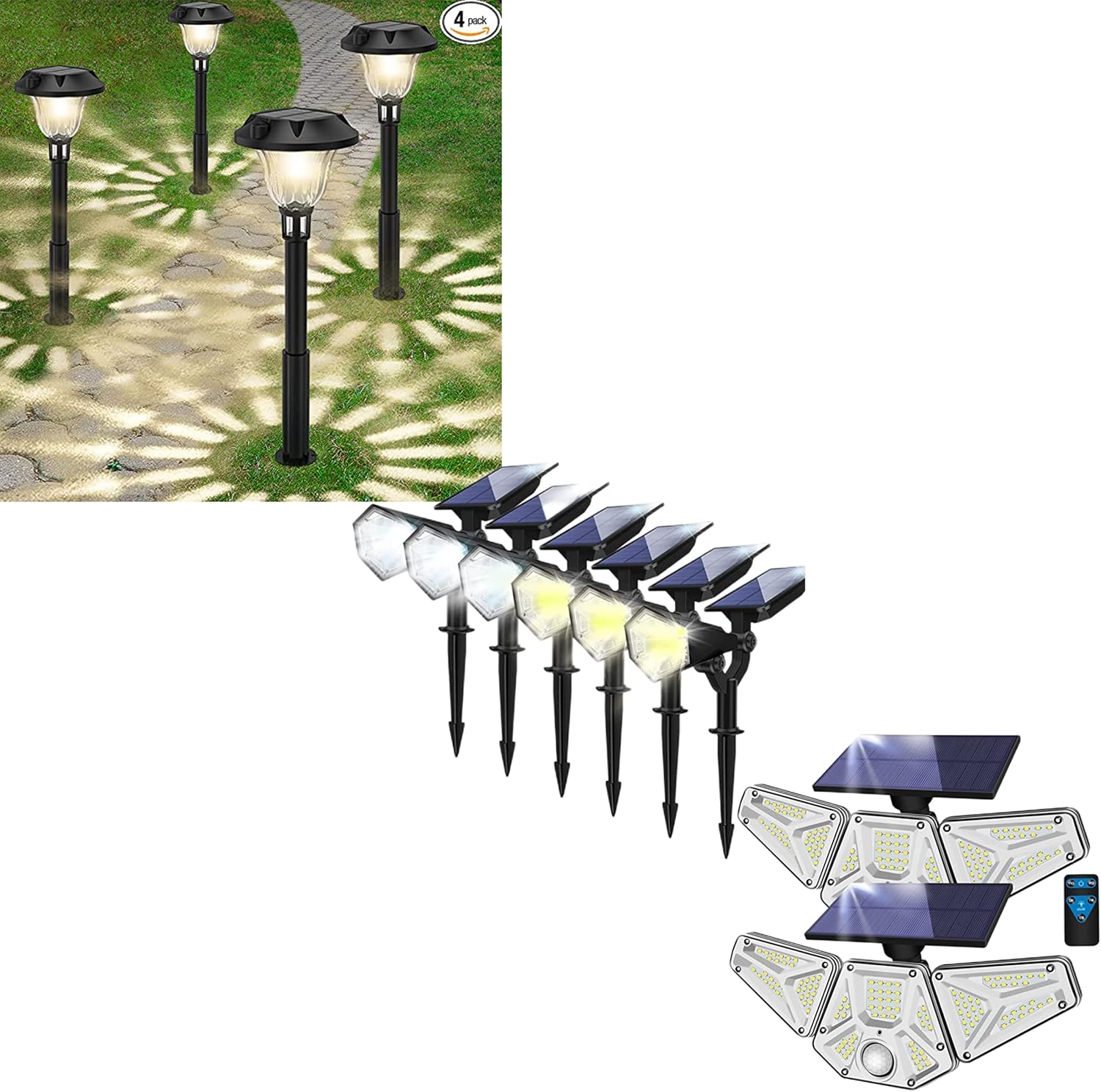 Gulliva Solar Lights for Outside4 Pack Solar Pathway Lights+6 Pack