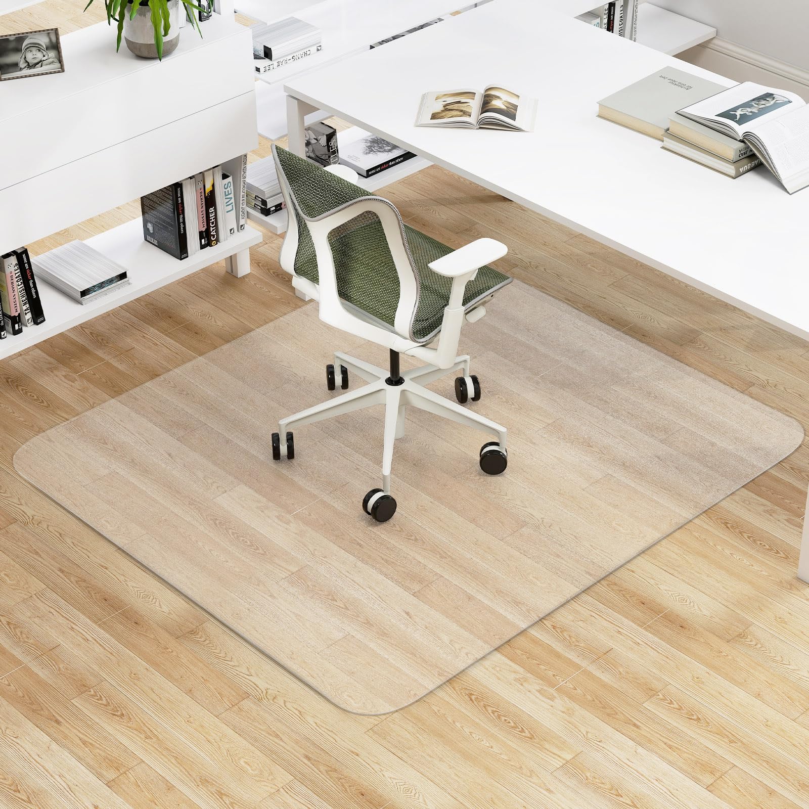 COSTWAY 160 x 180 cm Bodenschutzmatte Bürostuhl, Schreibtischstuhl Unterlage transparent, Schutzmatte Stärke 1,5mm, Bodenschutz Kratzfest & rutschfest, Stuhlunterlage für Laminat, Parkett, Hartböden