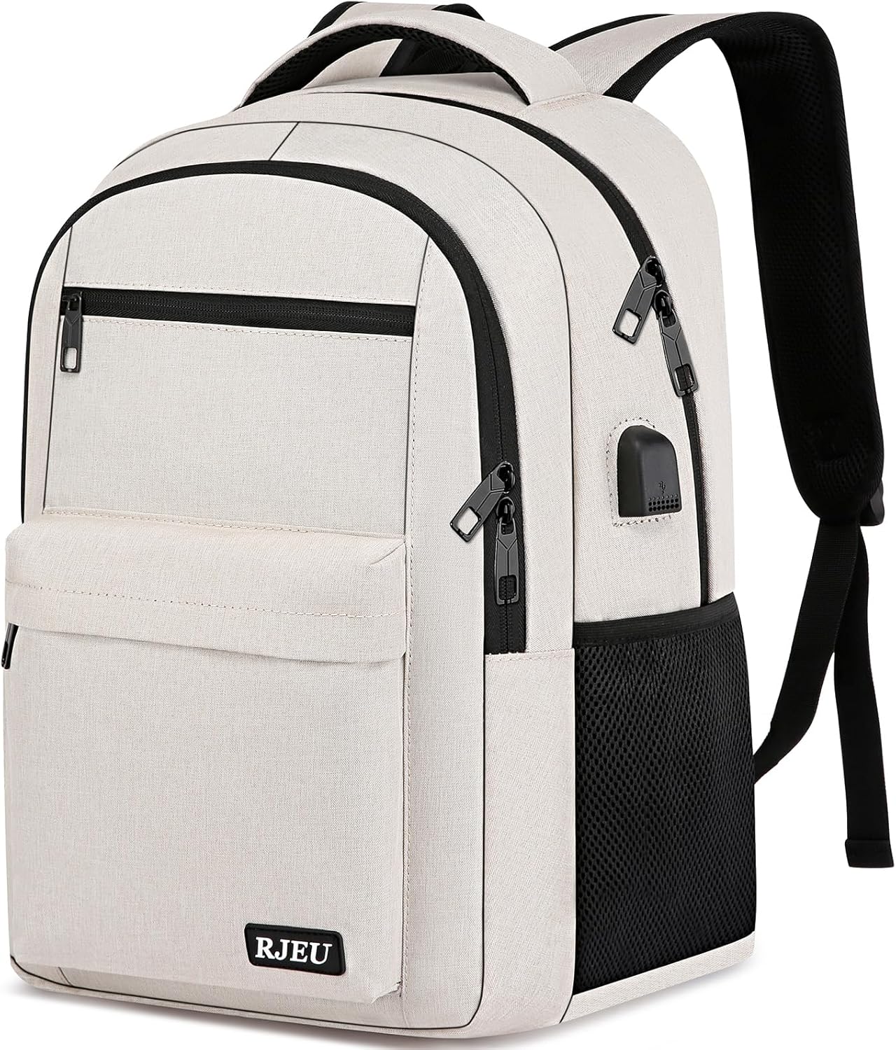 School Backpack for Teen Boys & College Students - 17.3 Inch Laptop Backpack, Ergonomic Anti-Theft Bookbag with USB Charging Port for High School, University, Black