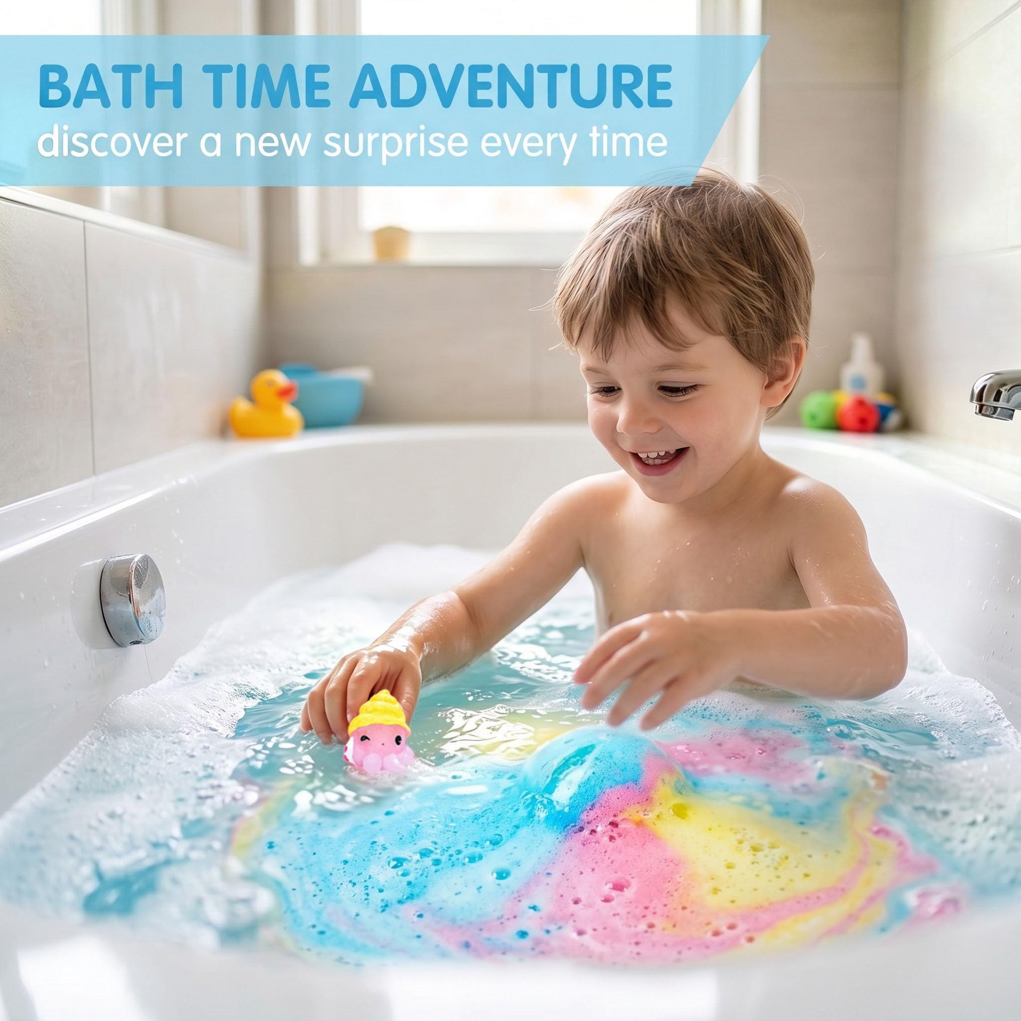 12 Pezzi Bombe da Bagno Bambini Dino a Sorpresa, Giocattoli da Bagno per Bambini, Regali di Natale e Compleanno, Regalo con Baff Bomb