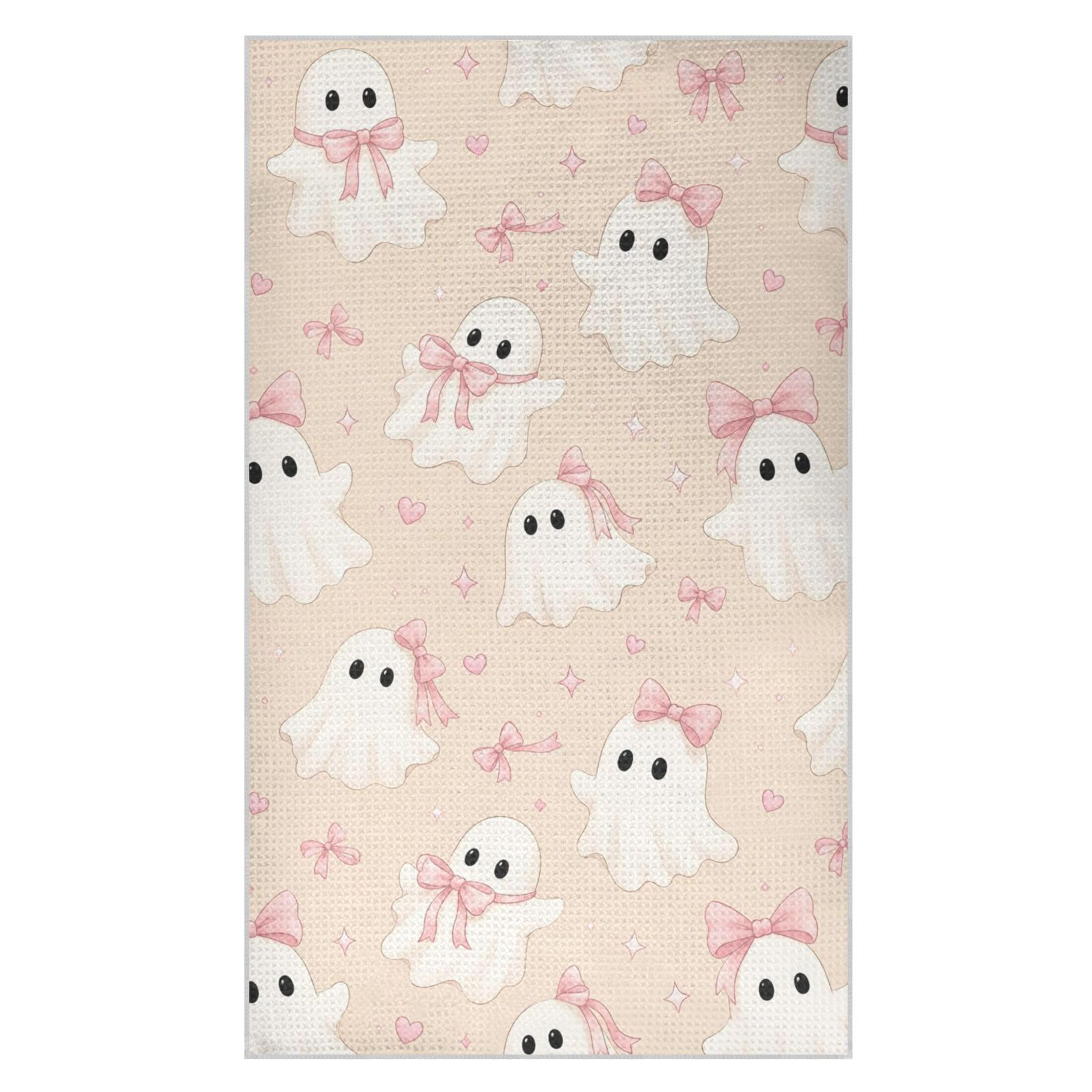 Kutsu Ghosts Waffle Weave Kitchen Towels Absorbent Quick Drying Dish Towels for Kitchen, Decorative Tea Towel, 18x30 in