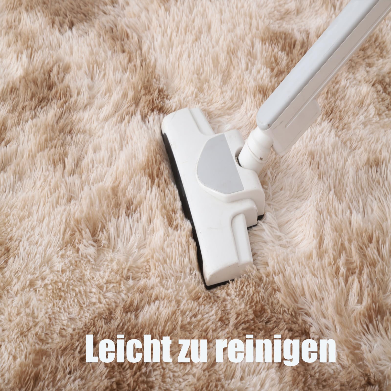 QUINZI Tappeto a pelo lungo, moderno, morbido, tappeto per camera da letto, tappeto per soggiorno, tappeto per camera dei bambini, tappeto antiscivolo(Cachi,80x160)
