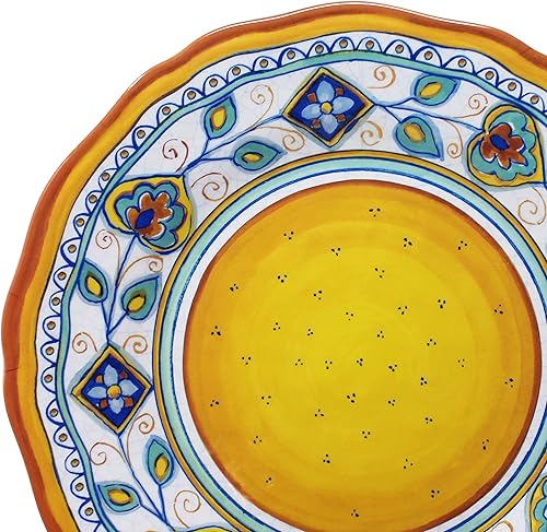 Vista 4 de Le Cadeaux Vajilla de melamina de lujo de 18 piezas, servicio para 6, colección Sienna