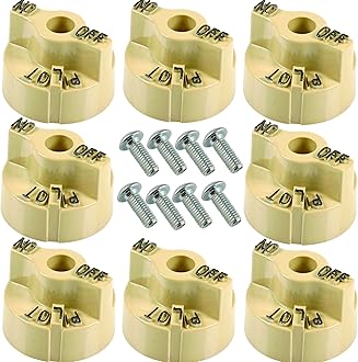 P6071267 Beige Valve Knob(Set of 8) | Compatible with Pitco Gas Fryers, Robertshaw 700-506 Thermostat, 1751-012 Gas Valve | Replacement Pilot Control Knob (8)