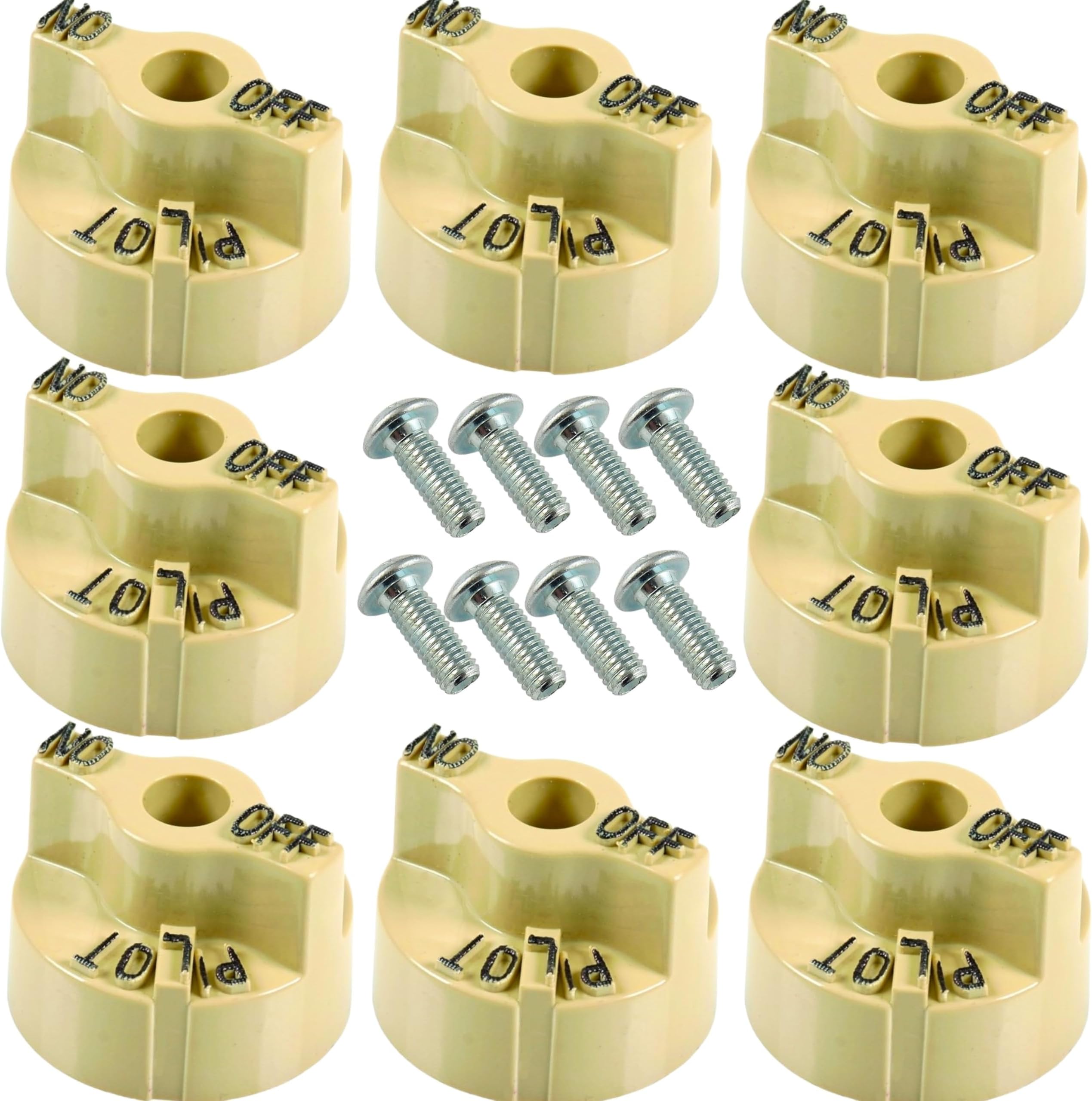 P6071267 Beige Valve Knob(Set of 8) | Compatible with Pitco Gas Fryers, Robertshaw 700-506 Thermostat, 1751-012 Gas Valve | Replacement Pilot Control Knob (8)
