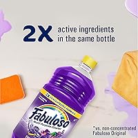 Vista 4 de Fabuloso Limpiador multiusos y limpiador de suelos, concentrado 2 veces, aroma a lavanda, 56 onzas líquidas