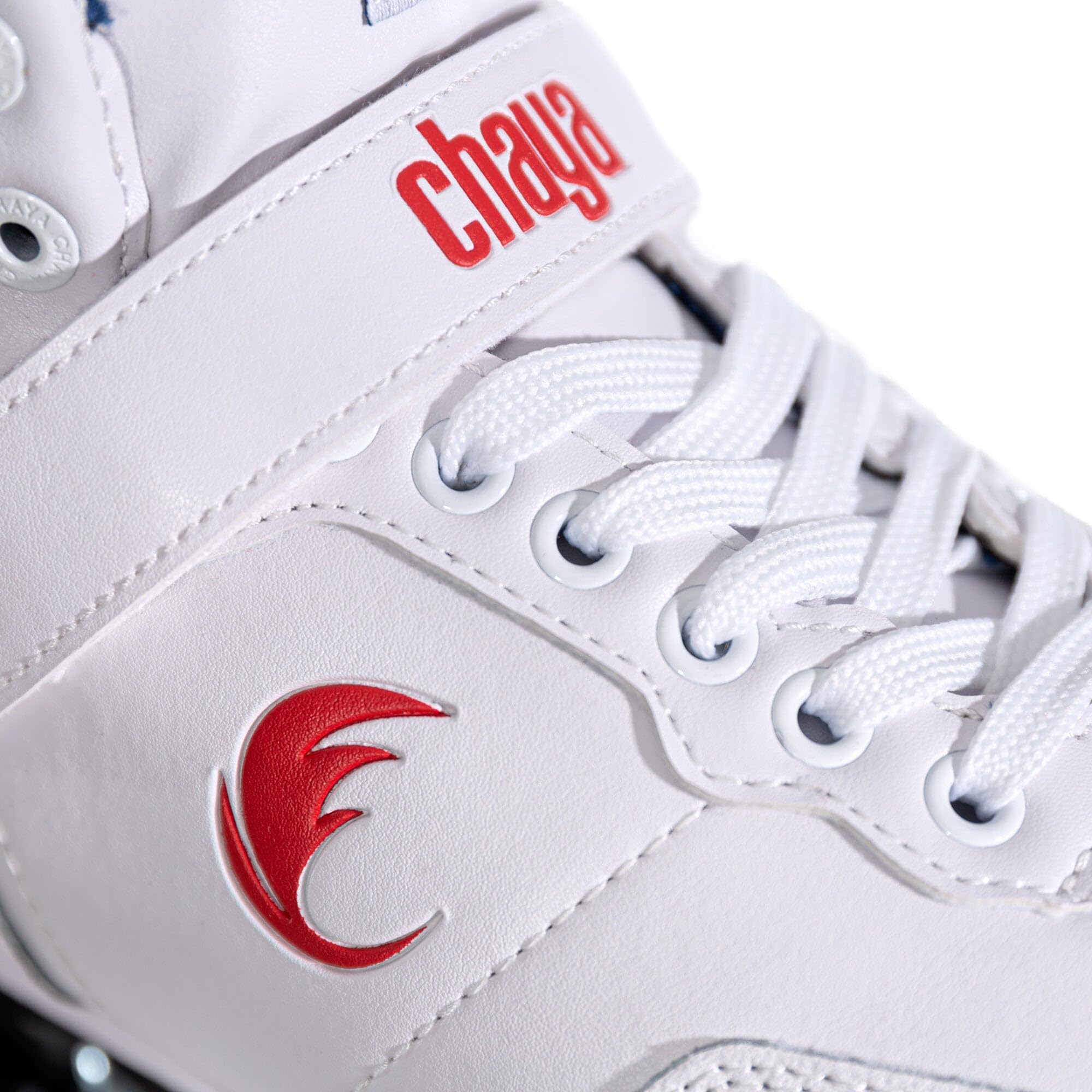 Chaya Rollschuhe Jump 2.0 - Roller Skates für Damen und Herren im Retro-Look für Roller-Disco - Roll-Schuhe in Weiß/Blau