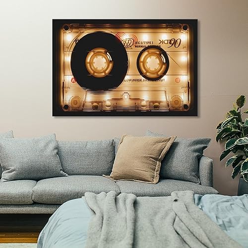 Miniatura 7 de Retro Cassette Canvas Decor, Canvas Gift, Oversized Wall Art, Shining Audio Cassette, Modern Canvas Wall Art Decor Poster Canvas Poster Wall Art