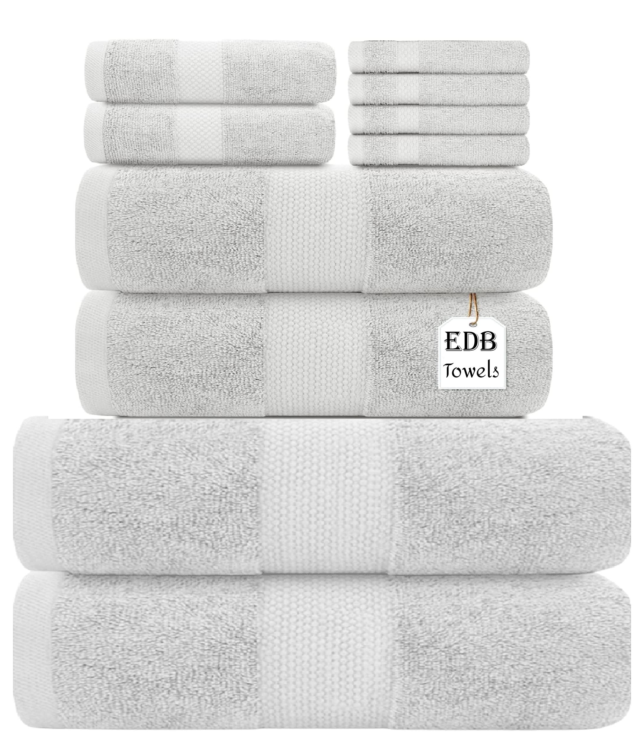 Towel and Linen Mart - Set di 6 asciugamani da bagno in 100% cotone, ad asciugatura rapida, super assorbenti, leggeri, morbidi, multicolore (27 x 54 cm, confezione da 6