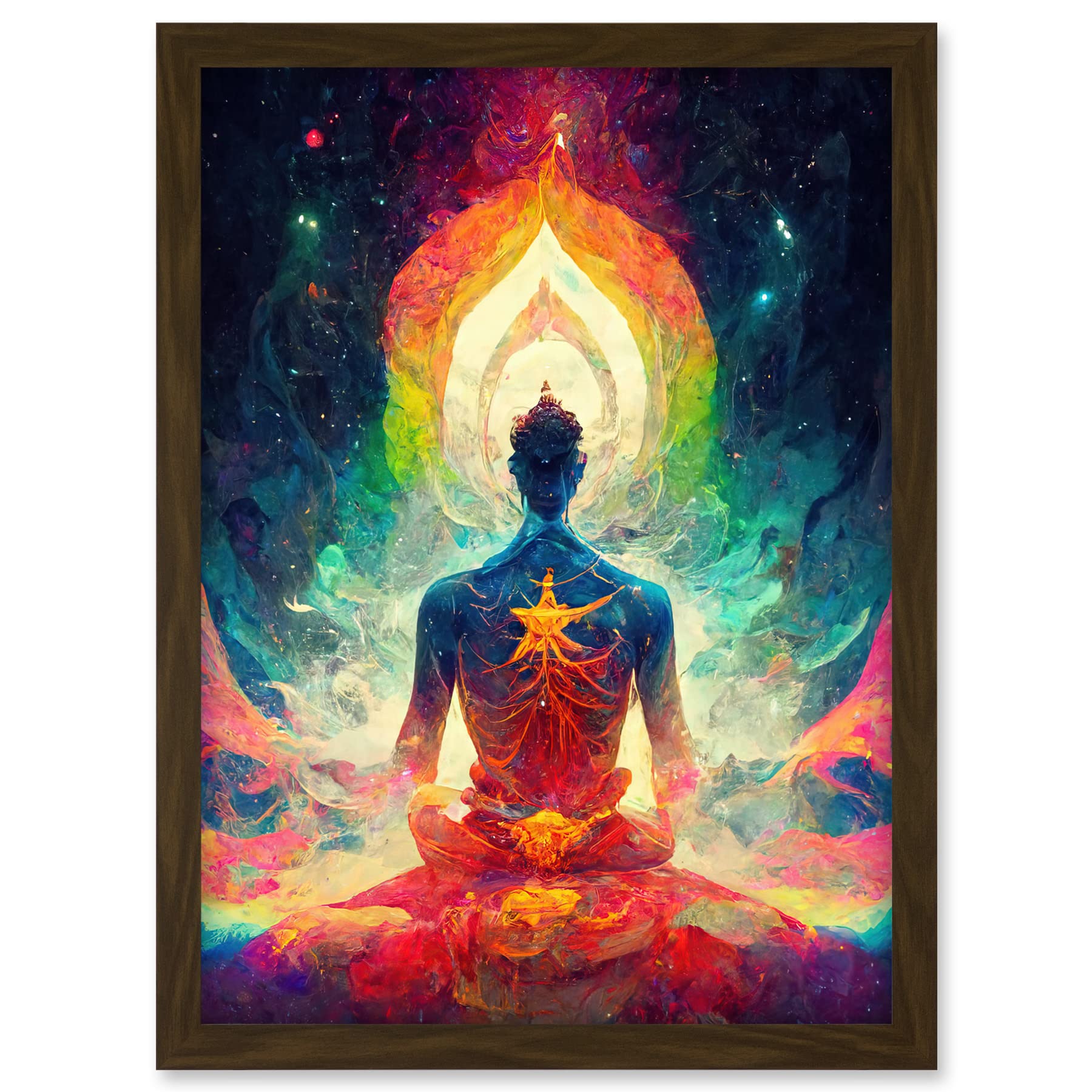 Doppelganger33 LTD Ethereal Seven Chakra Meditation Astral Artwork Framed A3 Wall Art Print