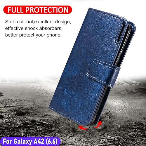 Miniatura 10 de LMDAMZ Funda tipo cartera para Galaxy A42 (5G) de 6.6 pulgadas 3+ ranuras para tarjetas Tarjeta de visita de identificación, ranura para tarjetas de