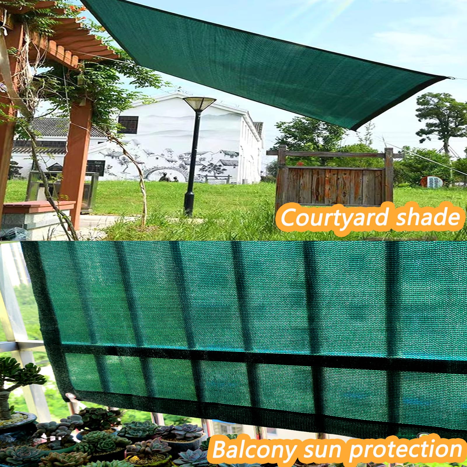 Mallas de Sombreo Verde Oscuro Red de Sombra con Ojales,Toldo 6X10m Rectangular Exterior para Agricola Huerto Patio Plantas Proteccion Balcon,Transpirable Red de Protección Solar