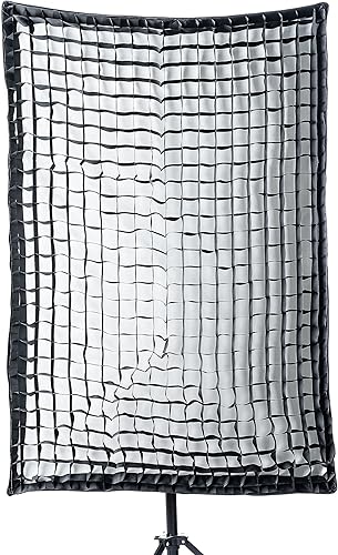 Miniatura 3 de Caja de luz con soporte de guepardo de 32 x 48 pulgadas (Bowen de perfil bajo) con rejilla de caja de huevos y caja de luz estilo paraguas de