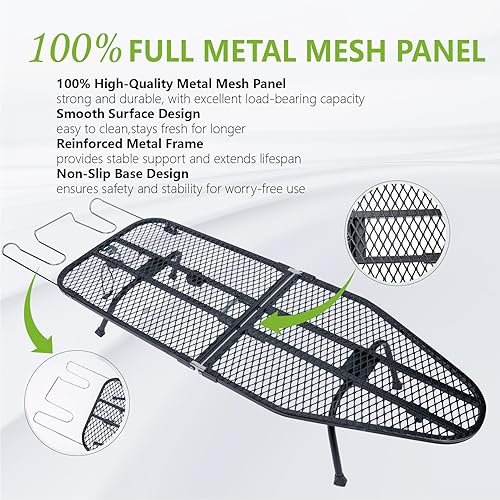 Miniatura 5 de Tabla de planchar plegable con soporte para planchar, tabla de planchar portátil pequeña con cubierta de algodón resistente al calor, mini tabla de