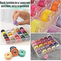 Vista 5 de 50 bobinas, bobinas de plástico para máquina de coser Brother, bobinas de coser con estuche de bobina, bobina para Sin-ger/Bro-Ther, bobinas