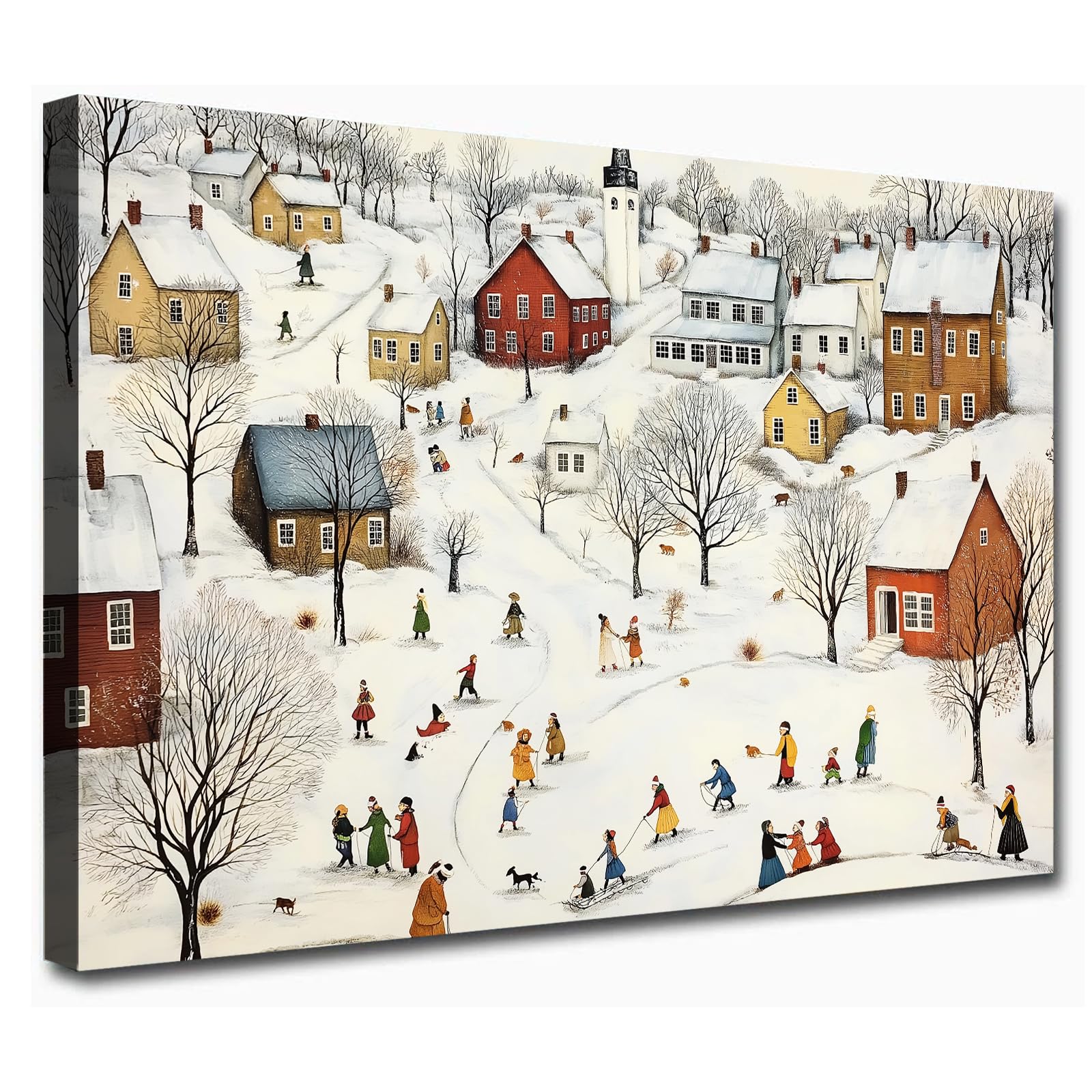 Amazon.com: Vintage Ski Wall Art - Rustic Snowy Landscape Print