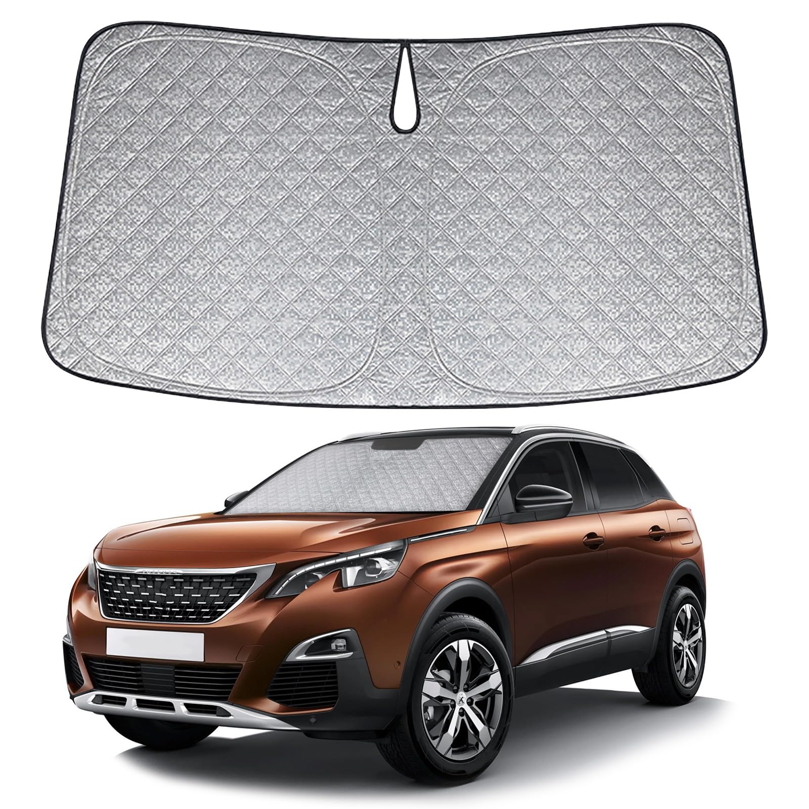 Parasol de Ventana Delantera de Coche Repuesto para Peugeot 3008 2008-2016, Parasol para Parabrisas de Coche en el Interior Plegable, Protección UV Reflectante contra el Polvo