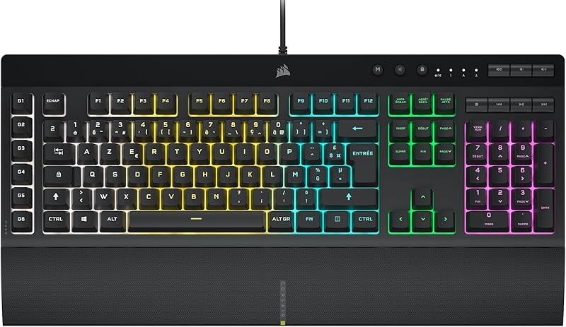 CORSAIR K55 RGB PRO Clavier de Jeu Filaire à Membrane – IP42 Résistant à la Poussière et Aux éclabou