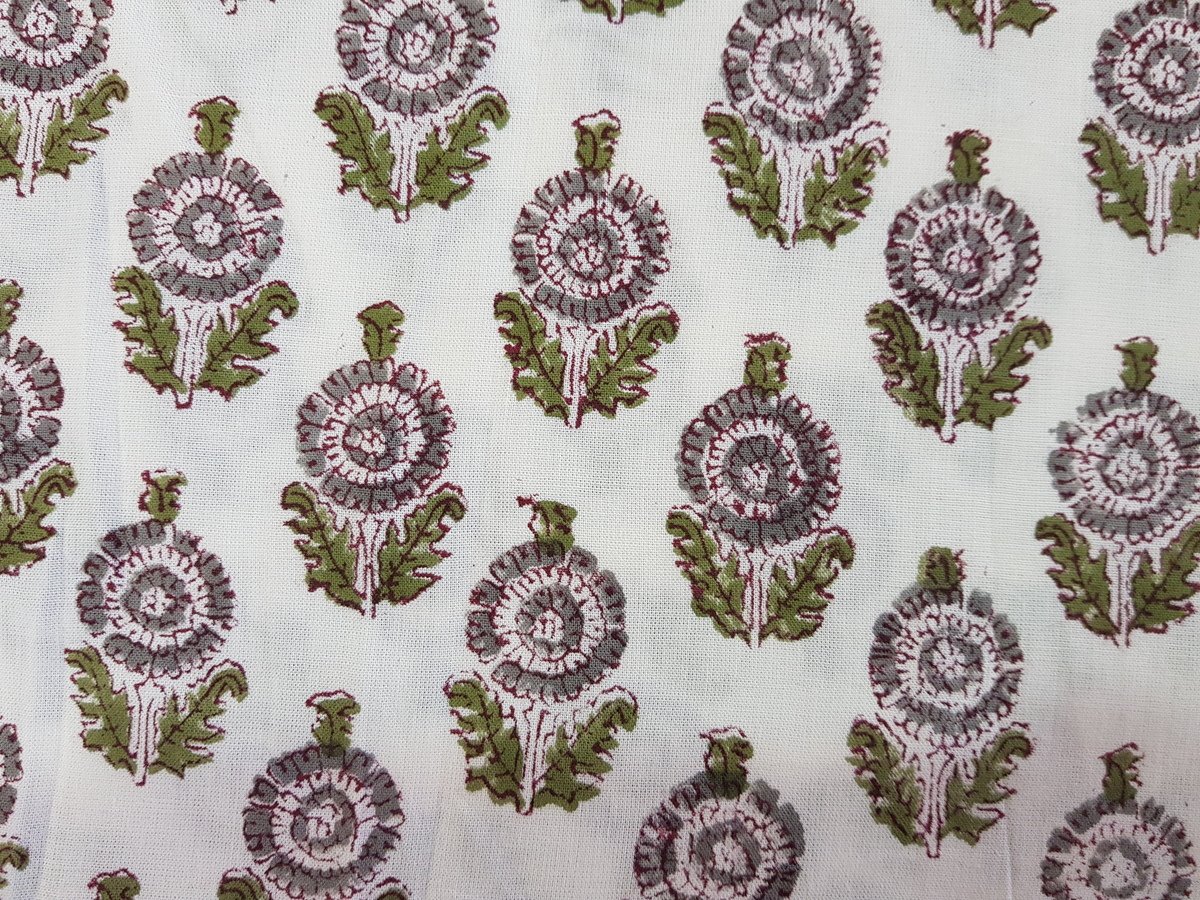 Traditional Jaipur Drukowana tkanina bawełniana na podwórku, indyjskie tkaniny z nadrukiem na letnią sukienkę, kurtis, szalik, poduszka, pokrowce na sofę (10 jardów)