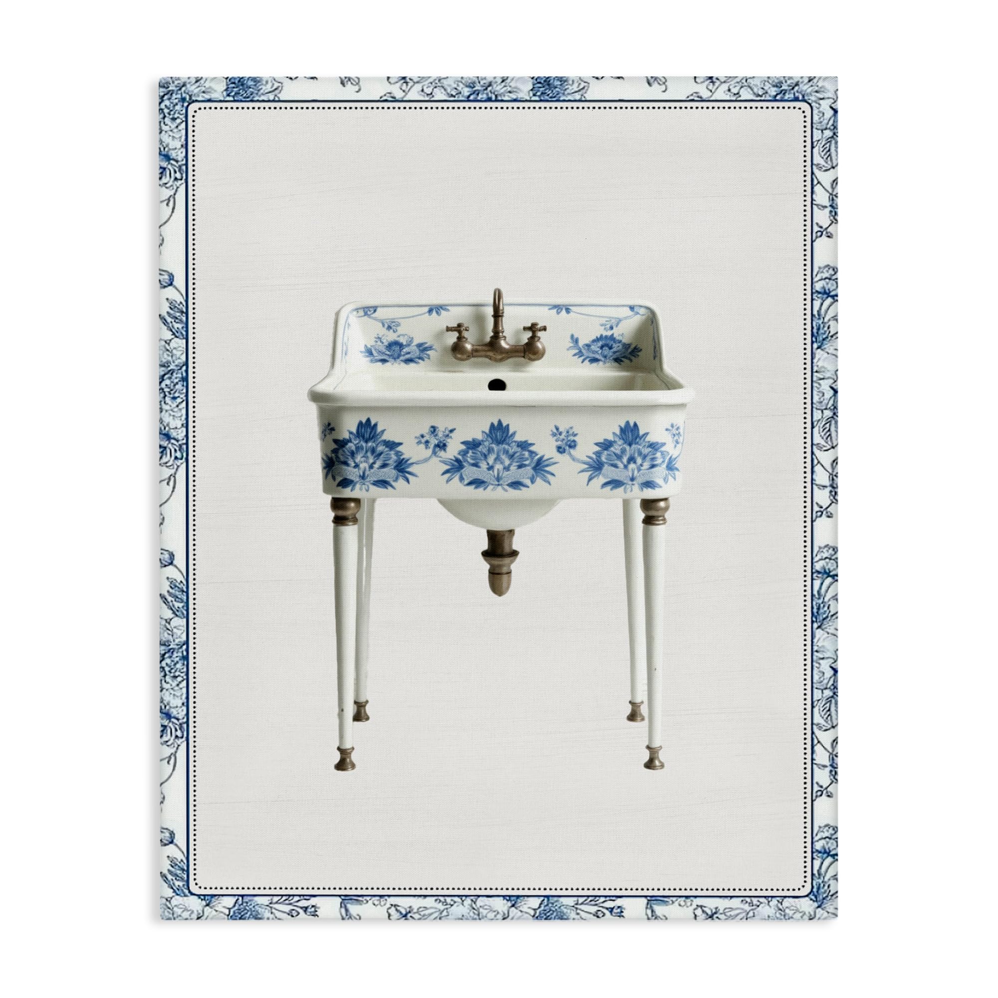 'Vintage Chinoiserie Sink'| Canvas Art