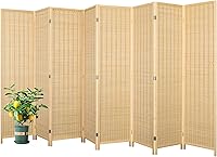 Vista 10 de Divisor de habitación de bambú, 4 paneles, pantallas de privacidad plegables para separación de habitaciones, divisor de habitación independiente
