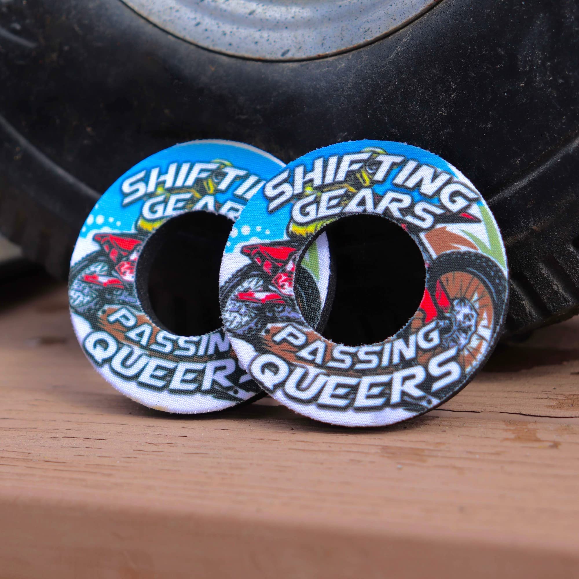 Gripdonuts.com® Premium MX Grip Donuts for Dirt Bike Motorcycle BMX - Shifting Gears Passing Quee*s