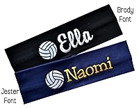 Vista 2 de Funny Girl Designs Personalizado Monograma Bordado Voleibol Parche Algodón Elástico Diadema