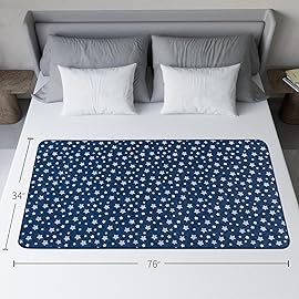 Waterproof Bed Pads Washable, Absorbent Chuck Pads Non Slip for Incontinence, Washable Pee Pads for Dogs, Waterproof Mattress Protector for Seniors, Bedwetting Kids, Hospitals, Pets, 34x76 2 Pack