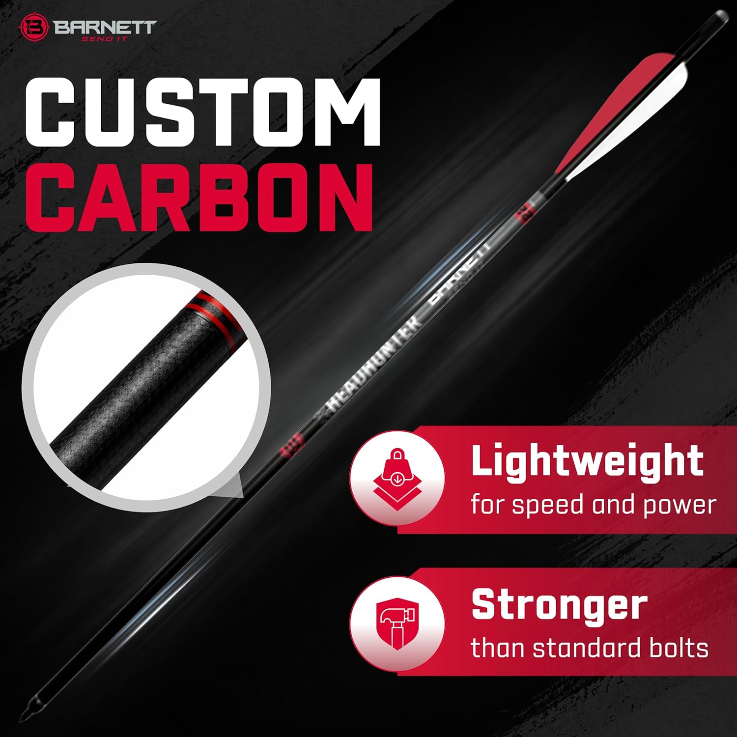 BARNETT Headhunter Crossbow Arrows — Different Pack Sizes, Standard Moon Nocks, Includes Field Points, Pre-Fletched for Crossbow Use