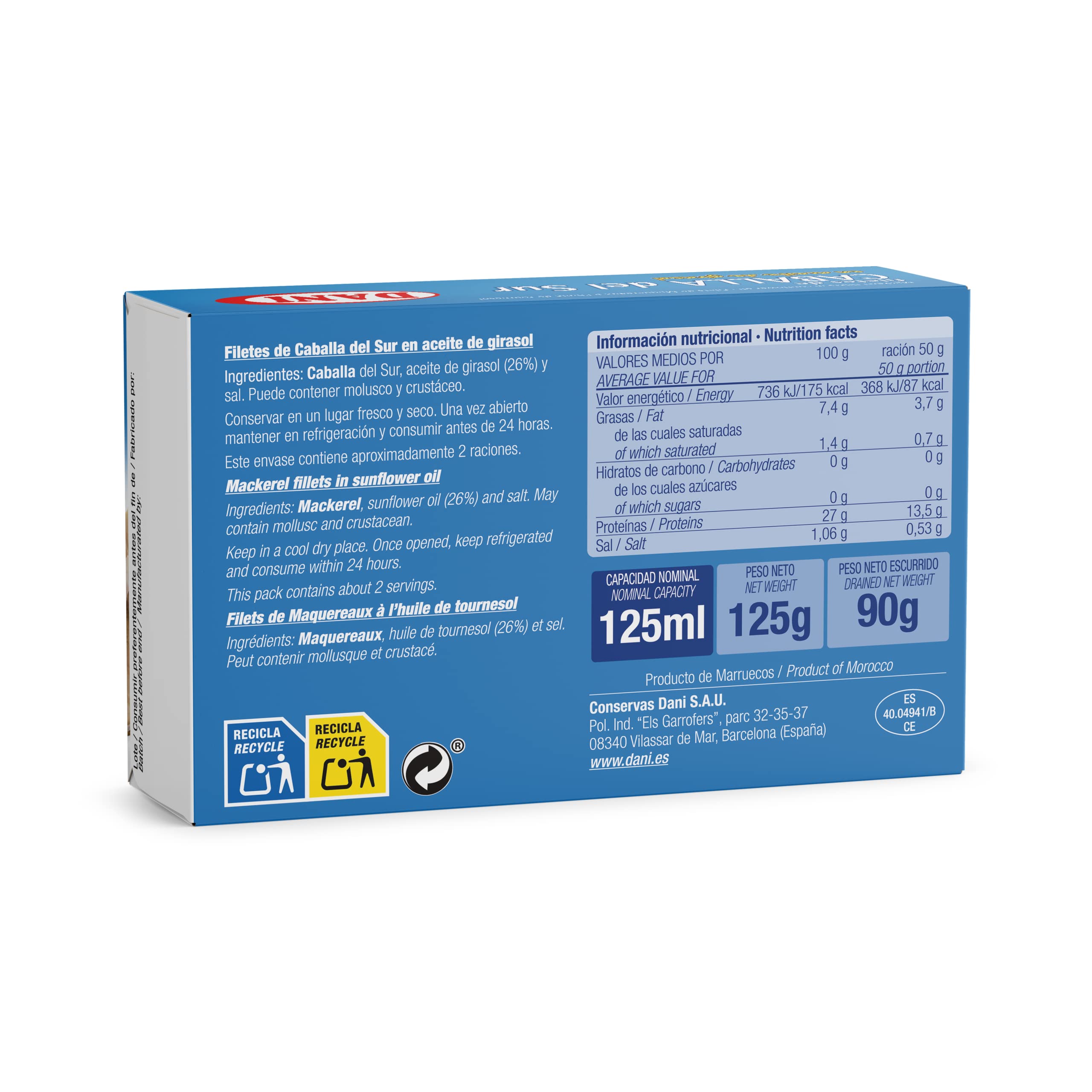Dani Caballa en Aceite de Girasol Pack 12 x 115g