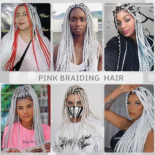 Vista 262 de Brown Braiding Hair 26 Inch Pre stretched Braiding Hair Extensions Yaki Braids Hair Hot Water Setting Synthetic Hair Colored Braiding Hair Pre 30#