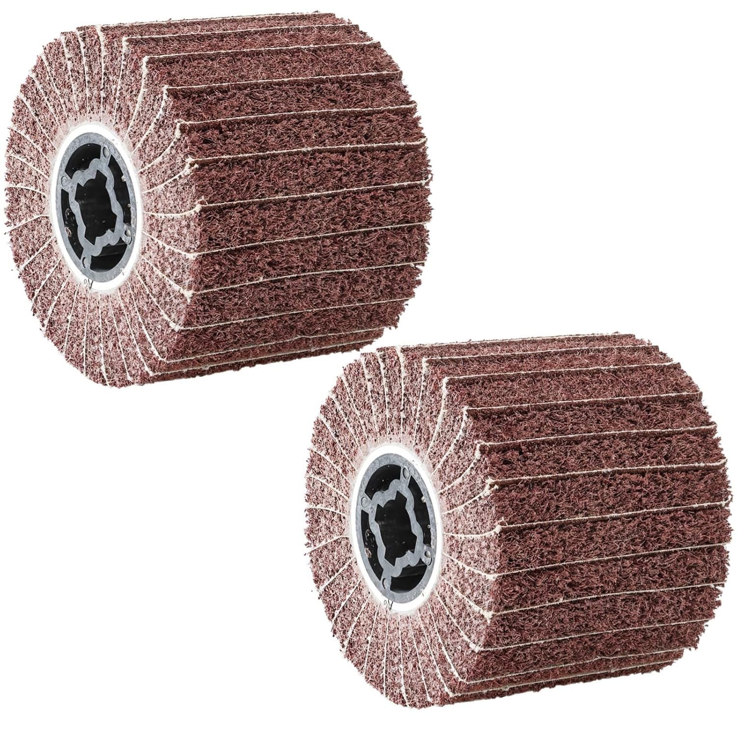 2 Inch Drum Sander, Abrasive Nylon Brush Wheels, 2Pcs Power Tool Accessories, Multi-Layered Brown Sandpaper For Grinding And Polishing