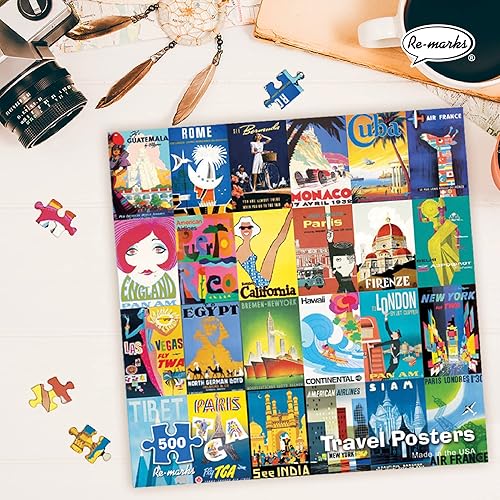 Vista 5 de Re-marks Pósteres de viaje, rompecabezas de póster, rompecabezas de 500 piezas para todas las edades