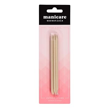 Manicare Cuticle Sticks, Pack of 6, Wooden Orange Sticks, Multifunctional Dual Ended Cuticle Pusher Cleaner And Remover, Nail Art, Overgrown Cuticles, Professional Manicure And Pedicure Tool