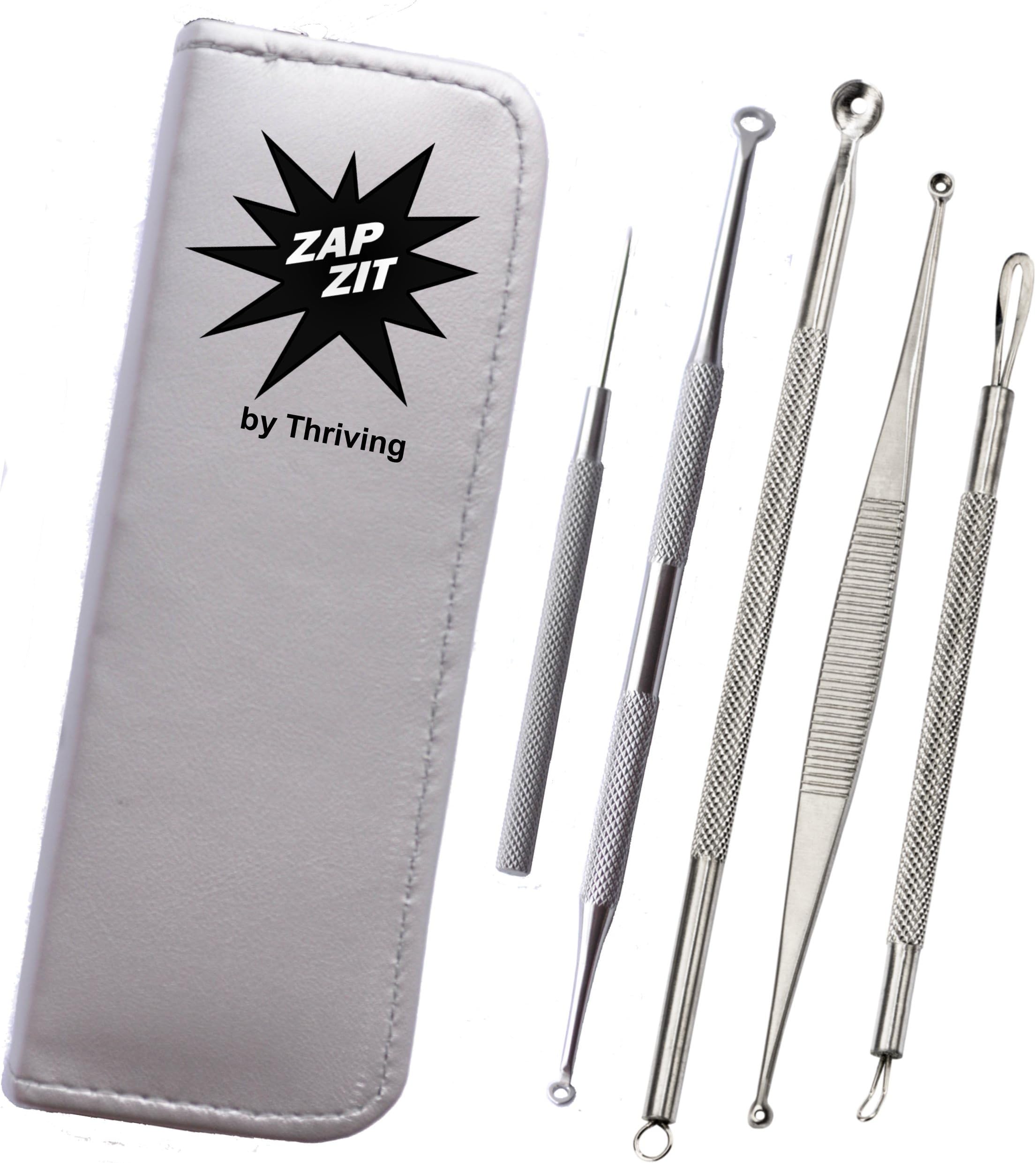 Blackhead & Blemish Remover Kit by Zap Zit ~ 5 Professional Grade Tools for Acne, Pimples, Comedones ~ Bonus eBook for Better Skin