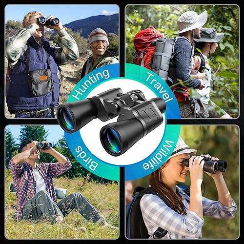 Miniatura 8 de Prismáticos de 12 x 50 con versión transparente de noche baja para adultos, ocular grande, impermeable, duradero y transparente, prisma BAK4, prisma