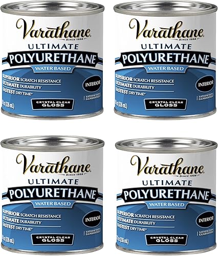 Varathane - Poliuretano más reciente a base de agua, 200061H, cuarto de galón (paquete de 4), transparente