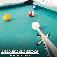 Vista 2 de Skylety Taco de billar para billar, accesorios de mesa de billar retráctil, soporte para taco de billar con cabezal de puente de latón extraíble