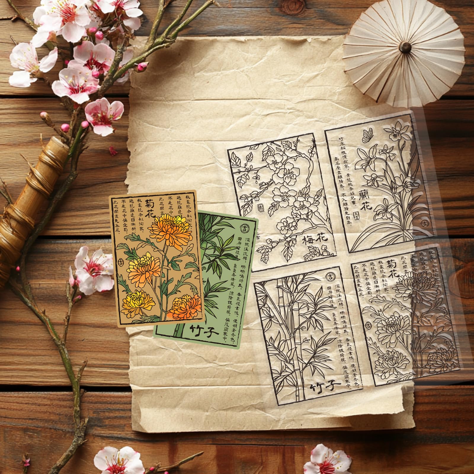 GLOBLELAND Stempel & Stanzset - Silikon Stempel Für Kartenbasteln Mit Schablonen