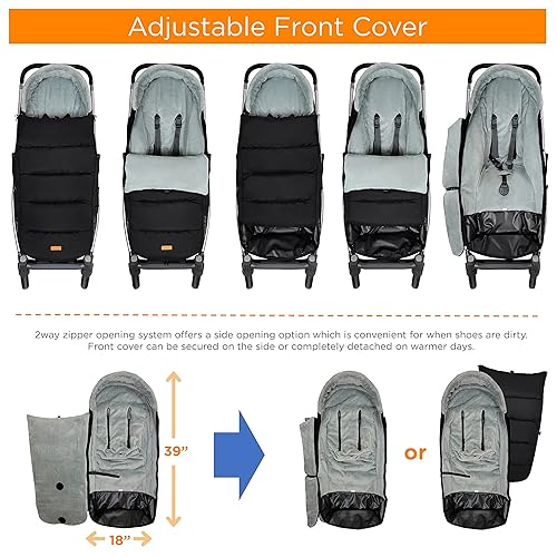 Miniatura 5 de liuliuby CozyMuff - Saco para cochecito cálido con control de temperatura, bolsa universal para bebés para clima frío, saco de dormir al aire libre