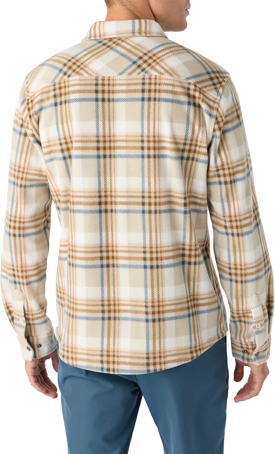 O'NEILL Men's Glacier Superfleece Flannel - Long Sleeve Flannel Shirt for Men - Casual Button-Up Shirt,Light Khaki 3,L