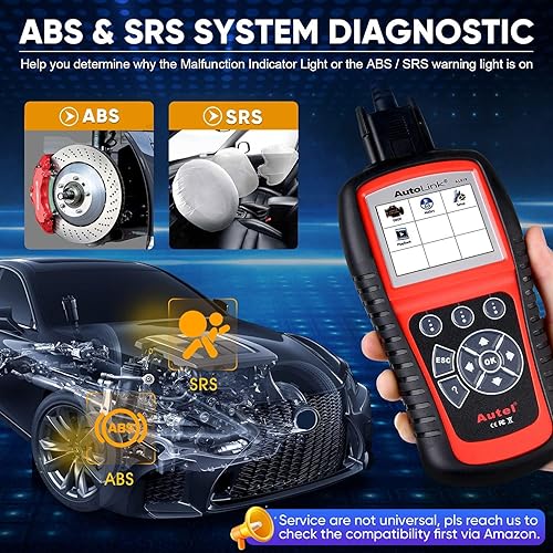 Miniatura 3 de Autel AutoLink AL619 OBD2 Escáner ABS, SRS Herramienta de escaneo de airbag, Apague ABS, Luces de advertencia de airbag, Prueba lista, Ver. avanzado