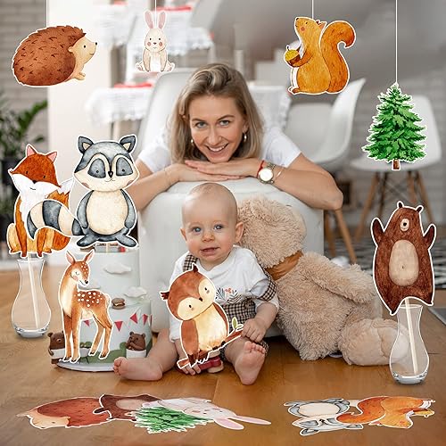 Miniatura 6 de Honoson 45 piezas de recortes de criaturas del bosque, recortes de animales del bosque, centros de mesa de animales del bosque, decoraciones de