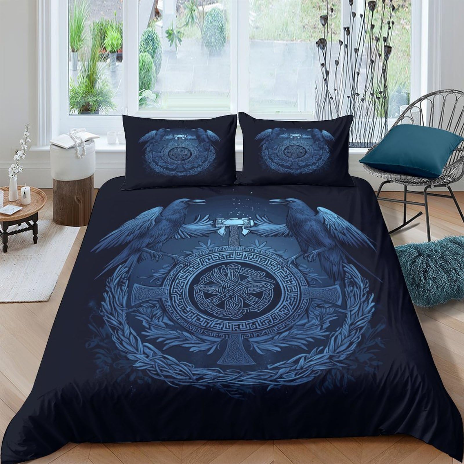Ctjqhvkz Style-4 3D Printed Steampunk Mandala Fitted Sheet Microfiber Soft Black Blue Mechanical Bed Cover Bedroom Dorm Mattress Decor Single（135X200cm）