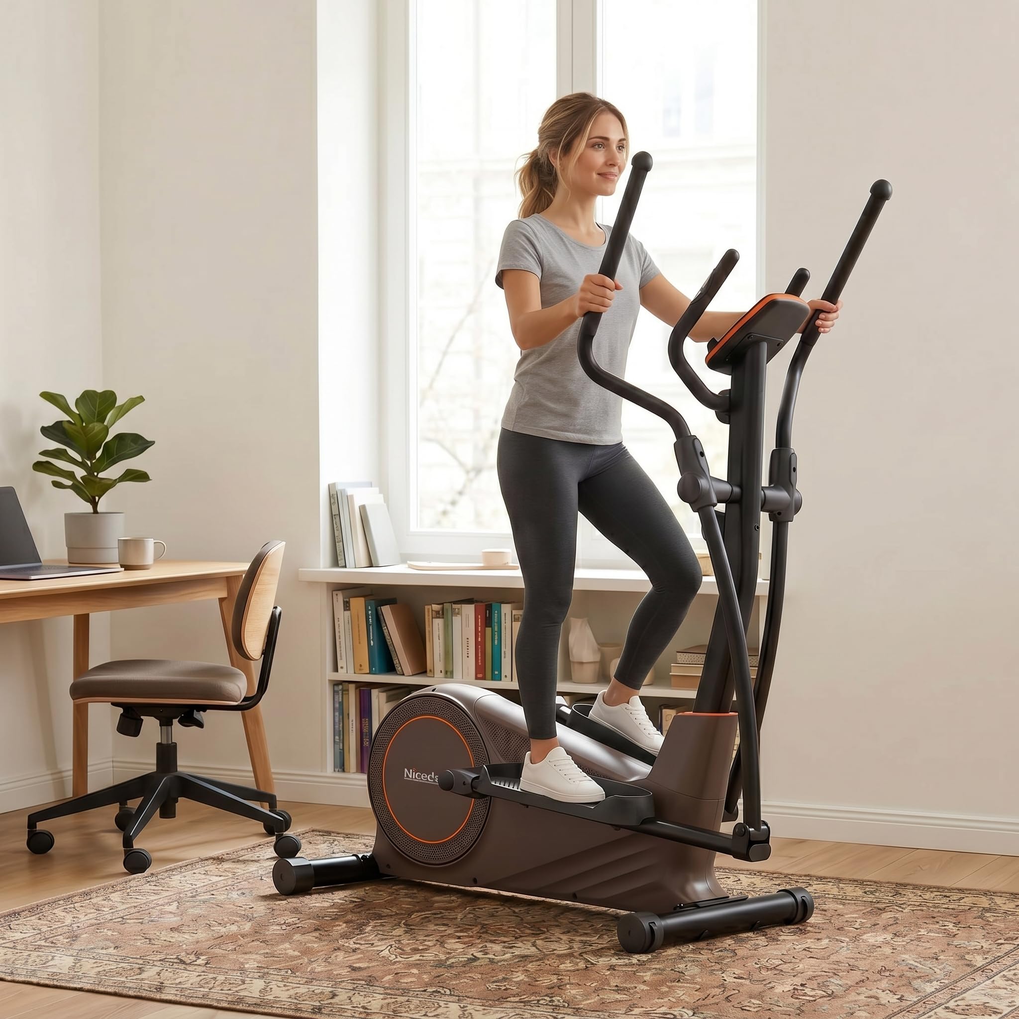 Niceday Ellittica Magnetica per Casa | 16 livelli magnetici e volano da 8 kg per un cardio fluido e a basso impatto, ideale per appartamenti e famiglie.