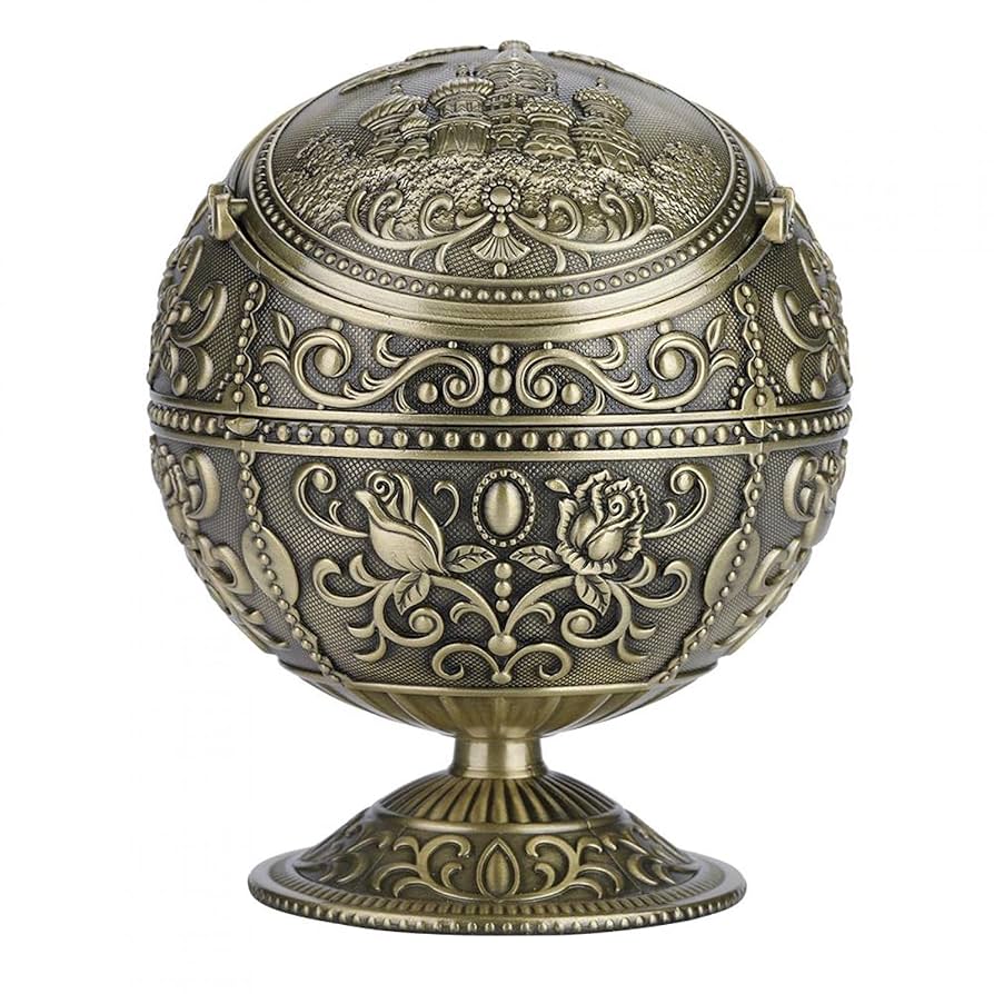 Vintage ashtray　瑪瑙 Amazon.com: Zerone Ashtray Ball, Vintage Metal Ashtray with