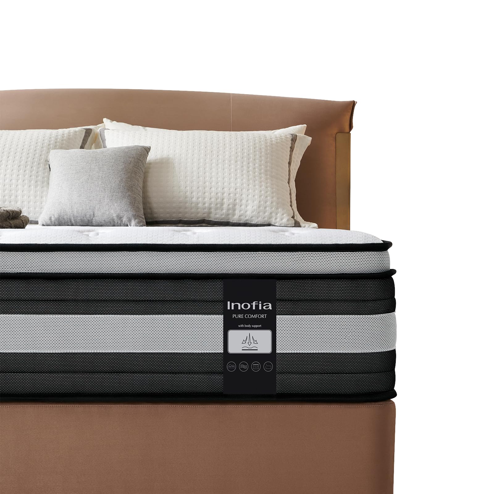 Inofia Matratze H3/H4 28cm-7-Zonen Federkernmatratze,KühlNest Taschenfederkernmatratze,Öko-Tex Zertifizierter Tonnentaschenfederkernmatratze-100 Nächte Probeschlafen,Schwarz 140X190X28