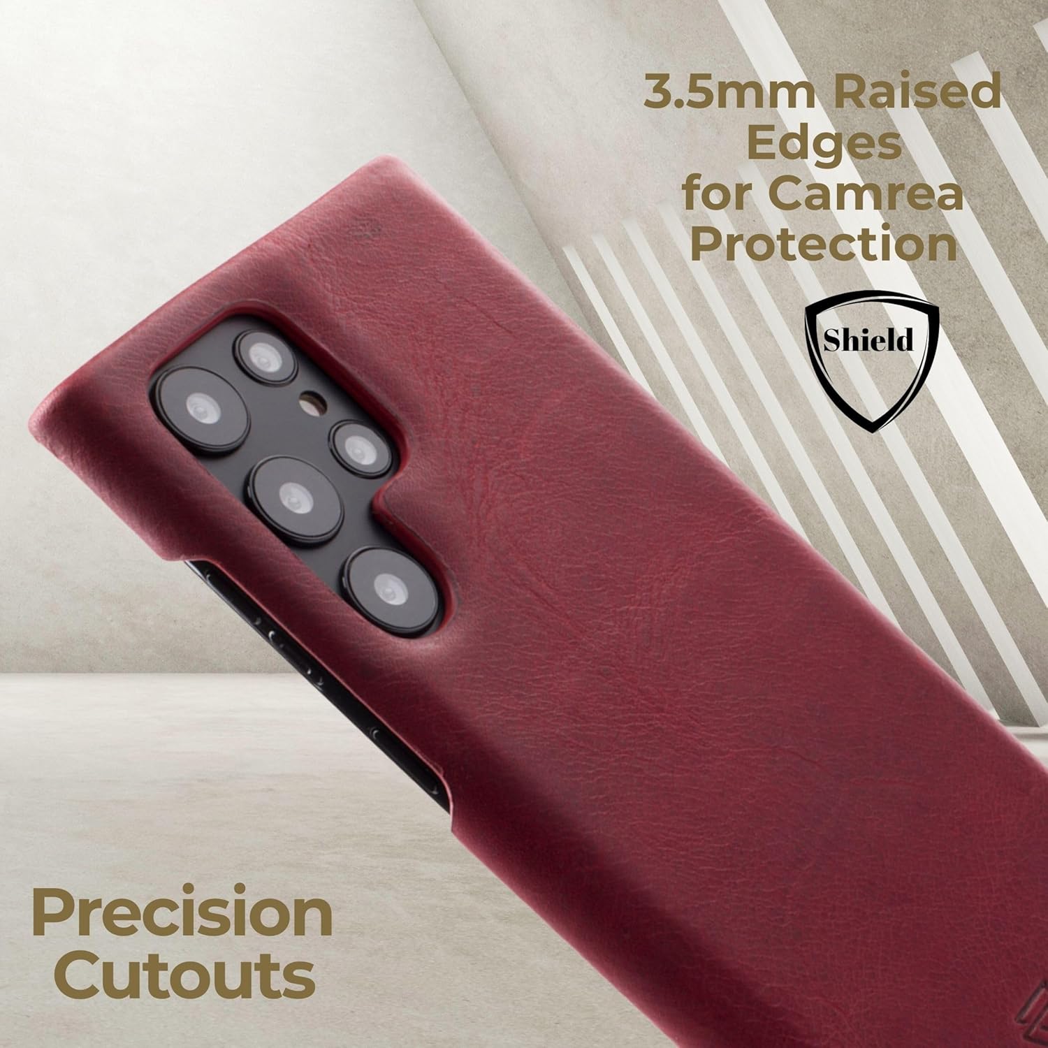 Genuine Leather Case for Samsung Galaxy S25 Ultra, Slim & Stylish Design, Full Protection, Durable & Elegant, Premium Crazy Horse Leather, Handcrafted (Magenta)