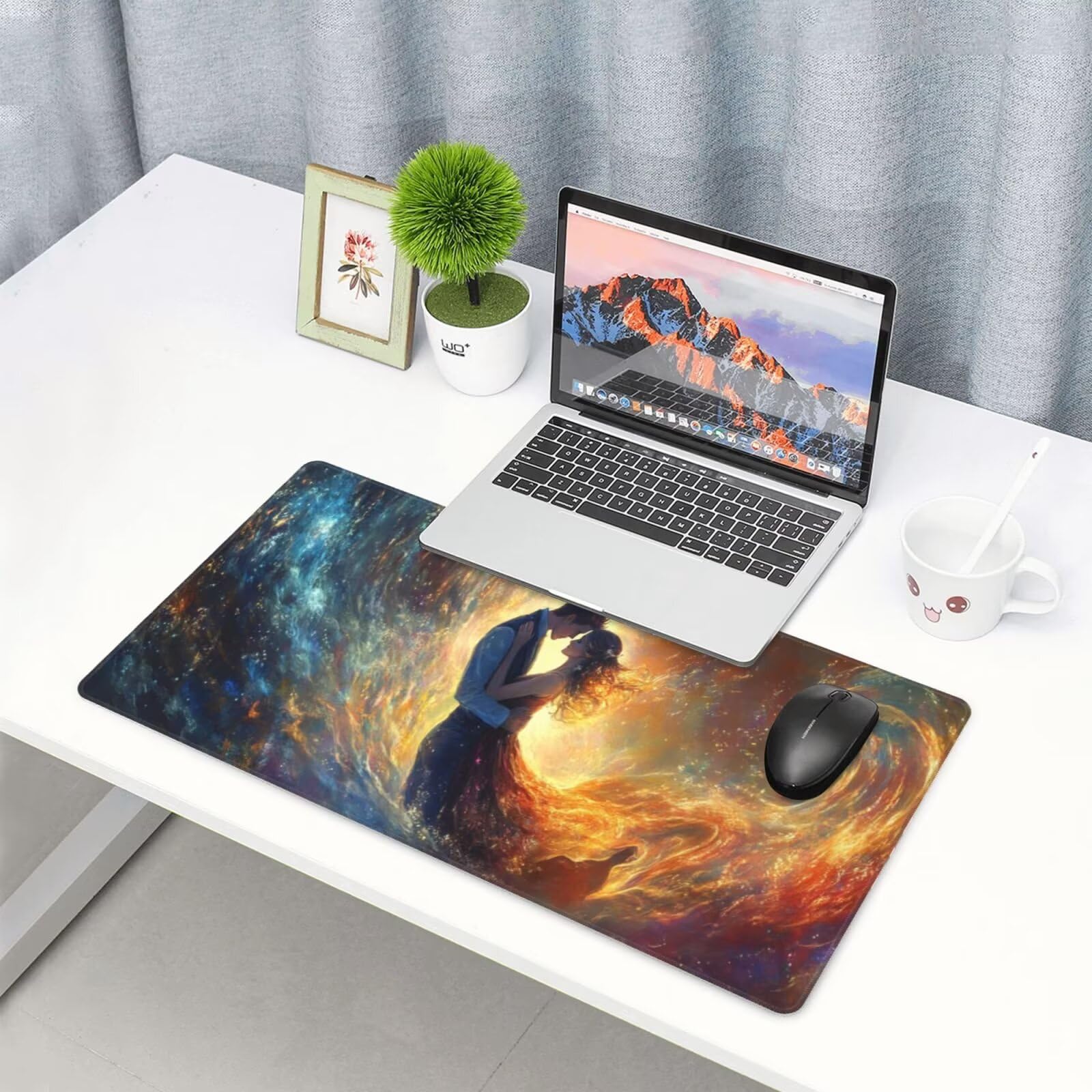 Żółta podkładka pod mysz XXL Para na biurko 1600 x 800 x 3 mm zmywalna podkładka do gier na laptopa, z antypoślizgową gumową podstawą do gier, PC, personelu biurowego Y1219