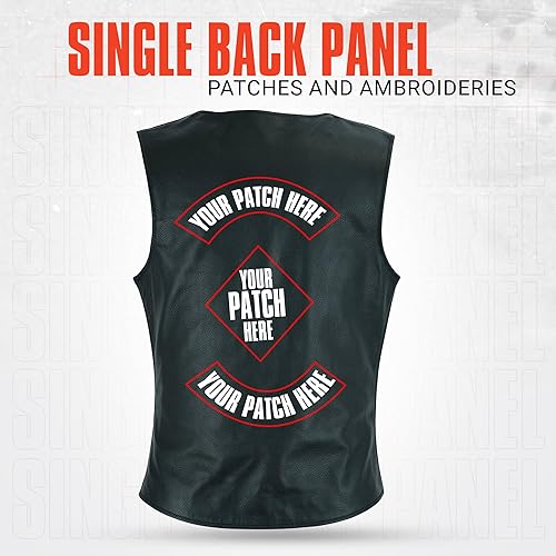 Miniatura 2 de Daniel Smart Motorcycle Vest for Women Open Neck Leather Vest with Unique Design and Inside Carry Pockets